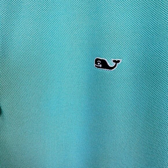 VINEYARD VINES Aqua Short Sleeve Polyester/Spandex Golf Polo Shirt Mens Size‎ XL - Picture 5 of 9